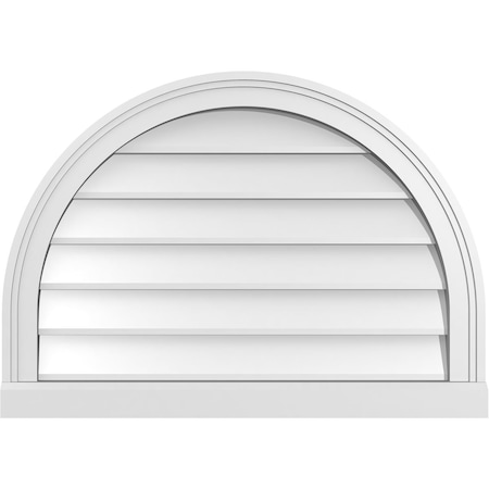 Ekena Millwork Round Top Surface Mount PVC Gable Vent w/ 2"W x 2"P Brickmould Sill Frame, 28"W x 20"H GVPRT28X2003SN